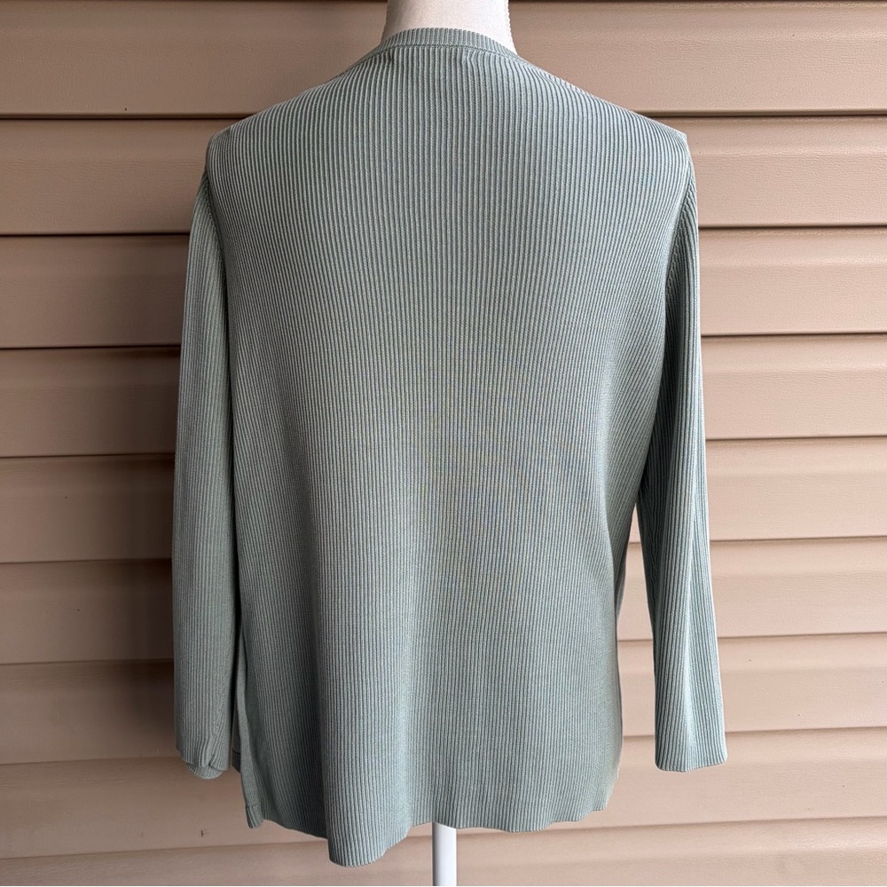 •Brooks Brothers• Silk Blend Ruffle Trim Cardigan - Size Large - Picture 5 of 7